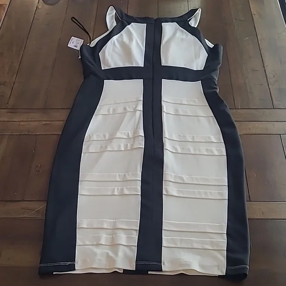 Dressbarn Collection Black White Bodycon Dress 10 - Picture 3 of 4